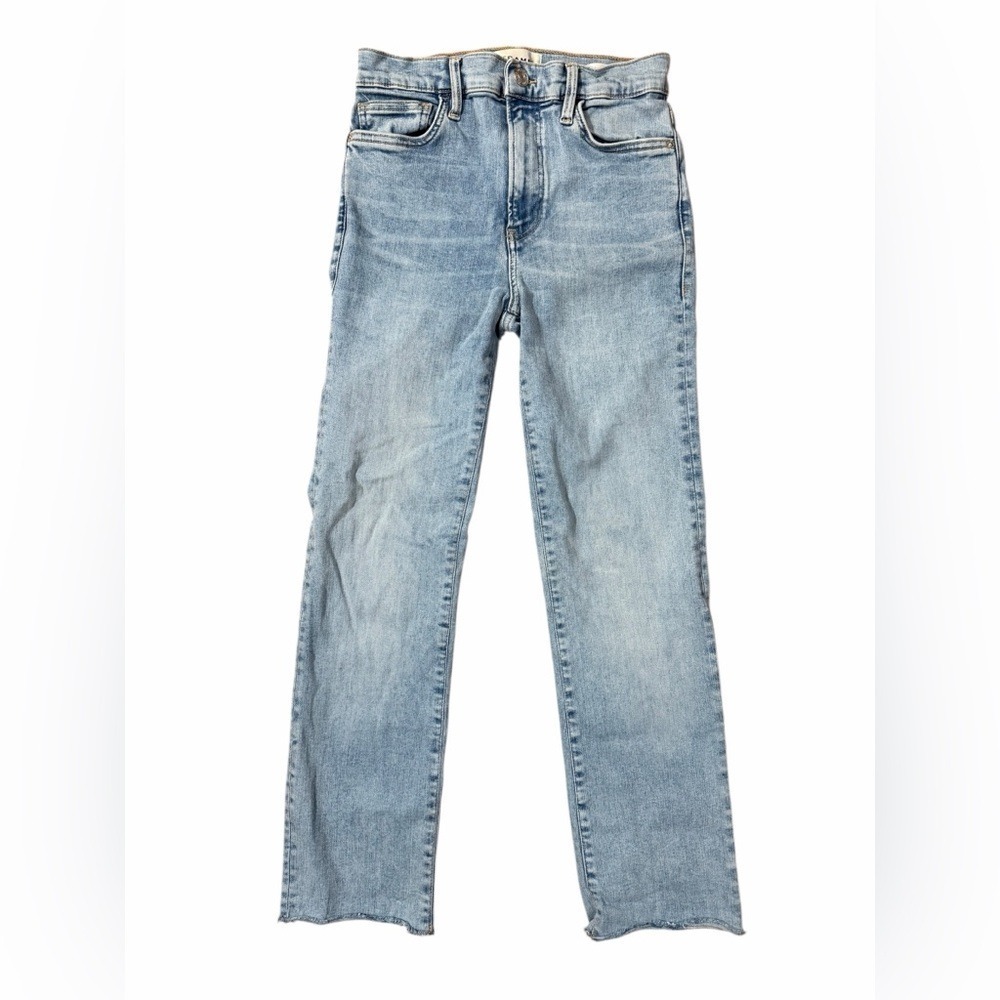 FRAME Le High Straight Jeans | Colorado Light Wash | Size 26 | Raw Hem - Picture 5 of 13
